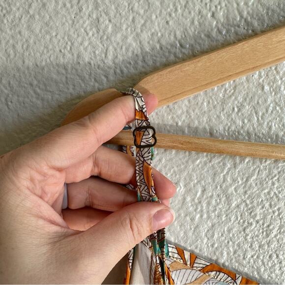 Maaji Cold Shoulder Teal Orange Lace Detail Swim Coverup Dress Size Large - Picture 11 of 11